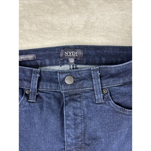 NYDJ Premium Denim Women's Blue Lift X Tuck Barbara Bootcut Jeans Size 10P Dark - Picture 2 of 9